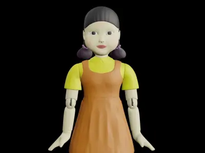 squid game doll Low-poly 3D model