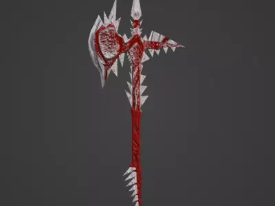 Stylized lizard axe weapon PBR low-poly Game ready  Low-poly 3D model
