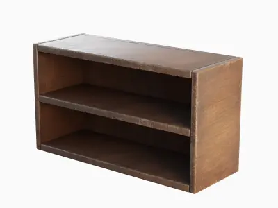 Simple Wooden Bookshelf 02 Low-poly 3D model