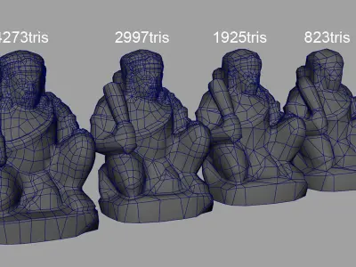 Ancient Statue 01 Low-poly 3D model