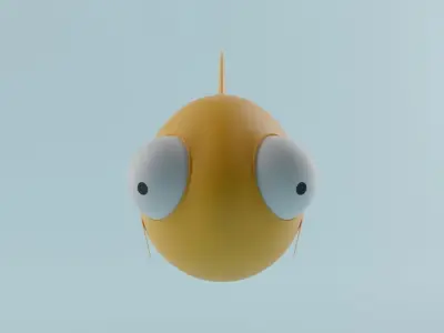 Cartoon fish Low-poly 3D model purchase