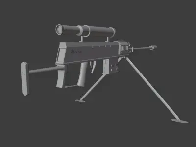 Sniper rifle Low-poly 3D model 14