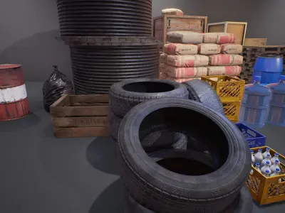 Industry Props Pack Low-poly 3D model