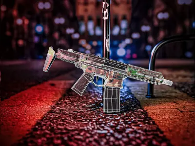 Small Rifle For Game- AR-VR Low-poly 3D model