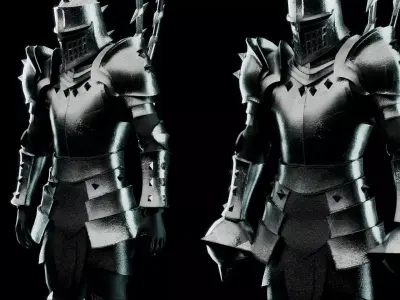 Dark Fantasy Knight Low-poly 3D model
