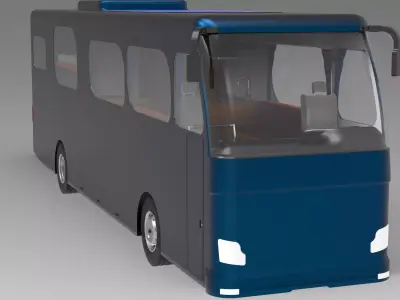 Caravan bus Low-poly 3D model