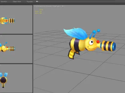 Cartoon bee toy gun - Water gun Low-poly 3D model
