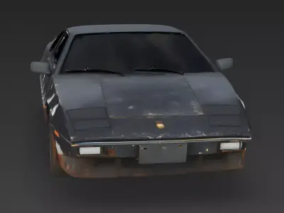 Realistic Corroded Sports Car 3D Model Low-poly 3D model
