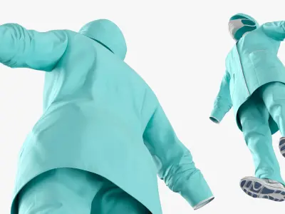  Invisible Medical Coat Outfit with Mask Cap Mint 