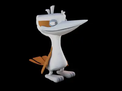 Cartoon Bird Low-poly 3D model