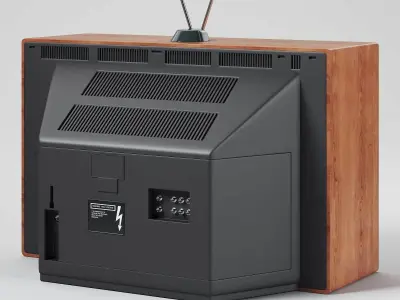 Retro 80s Television Set 3D model