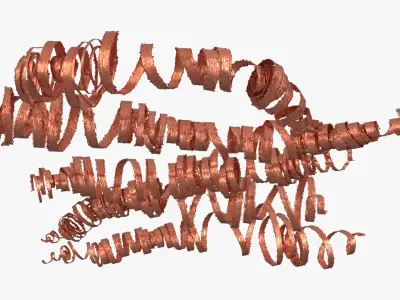 Spiral Copper Shavings from Lathe Operation 3D model