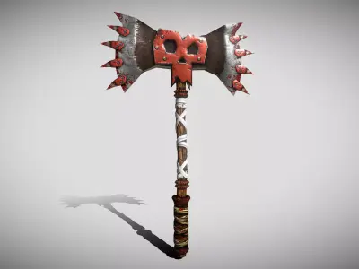 Medieval weapon Battle Stylized axe Low Poly ARVR Low-poly 3D model