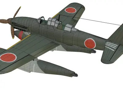 Aichi M6A1 Seiran Low-poly 3D model