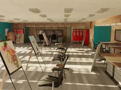 Art Workshop - Painting Workshop Low-poly 3D model