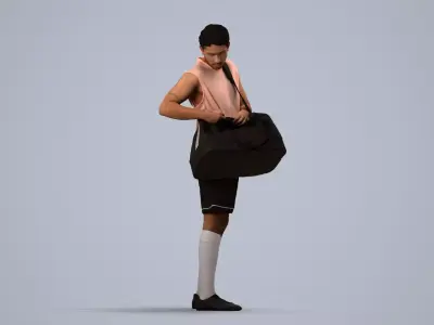 00535Levi004 - Adult Caucasian male exercising in summer 3D model