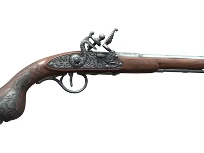 Steampunk Gun Low-poly 3D model