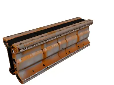 Rusted Industrial Modular Beam 3D model
