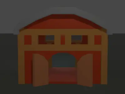 Low Poly Barn Free low-poly 3D model