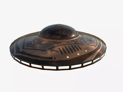 Alien Spaceship UFO B06 Copper - Sci Fi Spacecraft Design Low-poly 3D model
