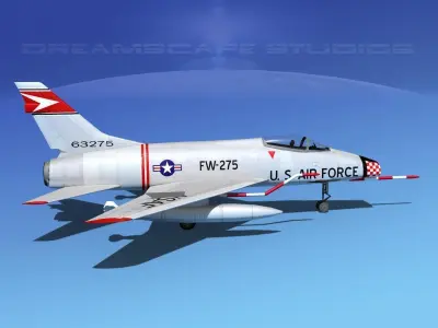 North American F-100D Super Sabre V06 USAF 3D model