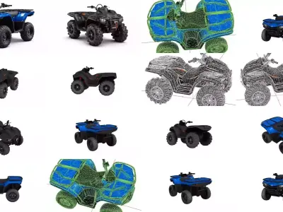 18 Offroad Vehicles Collection ATV Buggy Pickup Truck Set 3D Model Pack