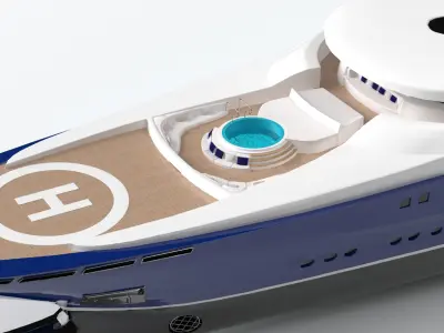Linea Luxury Yacht Dynamic Simulation 3D model