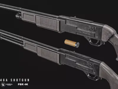 Russian KS 23 4GA Shotgun Low-poly 3D model
