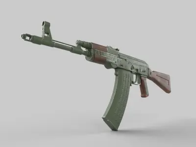 AK 47 Low-poly 3D model 7