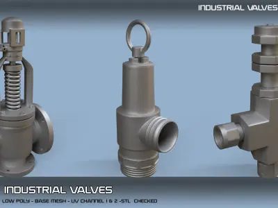  25 Industrial Valves-Vol02 Low-poly 3D model