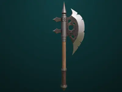 Battle Axe 16 All PBR Unity UE Textures Included Low-poly 3D model