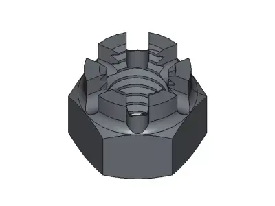 M12 Castle Nut 3D model