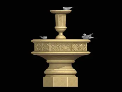 Bird Baths fountain 3D model