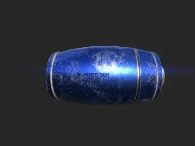 Mega Buster Blue - Hand Cannon - SciFi Blast Weapon Low-poly 3D model