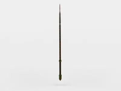 Axe long stick Low-poly 3D model