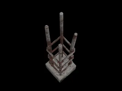 bare pillar structure 01 3D model