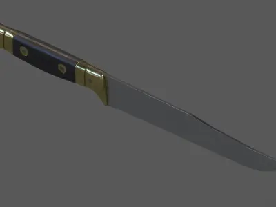 French WWI Butcher Knife Low-poly 3D model