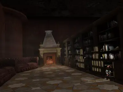 Medieval Library Model Realistic Low-poly 3D model