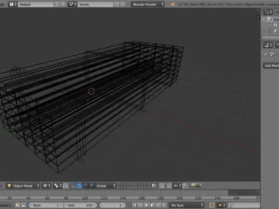 Rectangular Hollow Bars Free low-poly 3D model