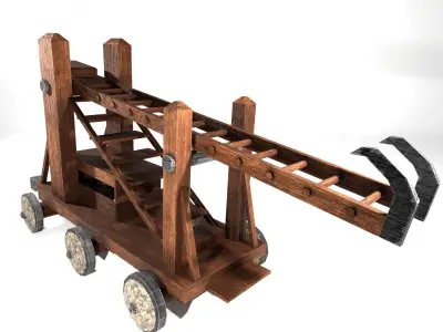 Medieval Siege Ladder - High Detail 3D Model Low-poly 3D model