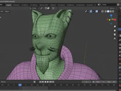 CatMan NonRig Free low-poly 3D model