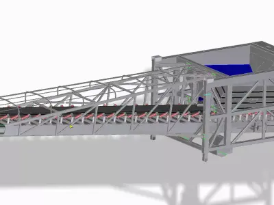 Mobile hopper feeder for port utilities 3D model
