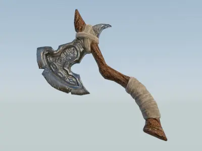 Viking Axe Low-poly 3D model Free low-poly 3D model
