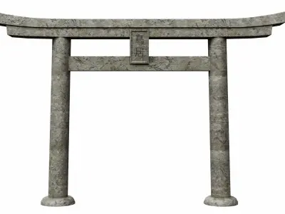 Torii gate nakayama type Low-poly 3D model