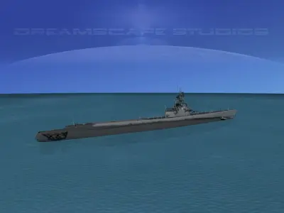 Gato Class Submarine SS-224 USS Cod 3D model