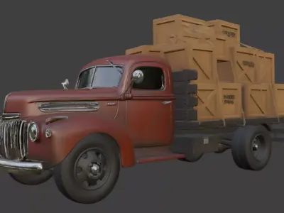 Vintage Cargo Truck 3D Model 3D model