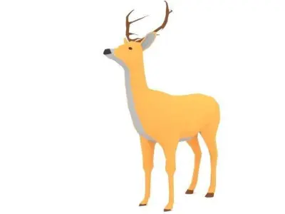 Deer Animal Low Poly Low-poly 3D model