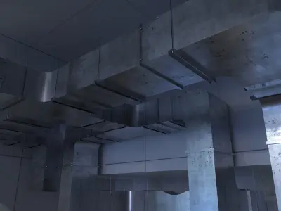 Modular Air Duct Low-poly 3D model