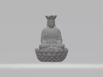 Ksitigarbha Bodhisattva Buddha Statue  3D print model 2