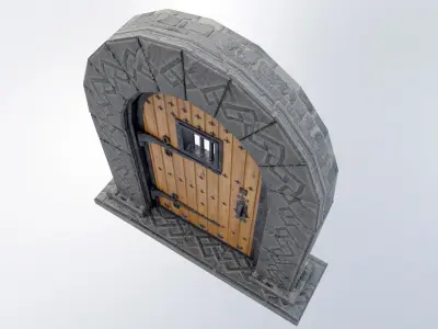 Medieval Door Low-poly 3D model